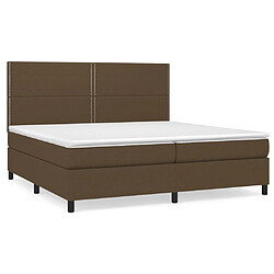 vidaXL Sommier à lattes de lit avec matelas Marron foncé 200x200 cm