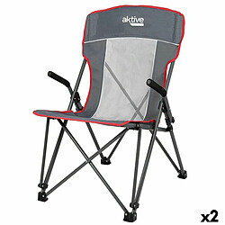 Chaise de camping pliante Aktive Gris 59 x 97 x 68 cm (2 Unités)