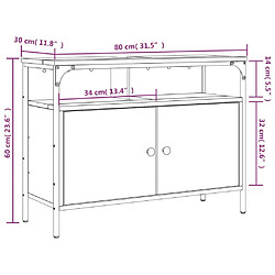 vidaXL Armoire lavabo de salle de bain noir 80x30x60 cm pas cher