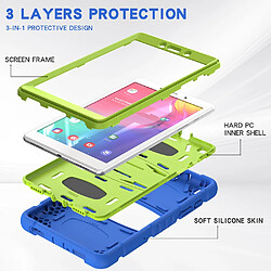 Coque en TPU + silicone, antichoc avec béquille bleu/chaux pour votre Samsung Galaxy Tab A 8.0 Wi-Fi (2019) SM-T290/T295