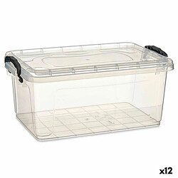 Kipit Boîte de rangement avec couvercle Transparent Plastique 8,5 L 23,5 x 15,5 x 37 cm (12 Unités)