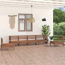 Maison Chic Salon de jardin 6 pcs - Table et chaises d'extérieur - Mobilier/Meubles de jardin Moderne Marron miel Bois de pin massif -MN57089