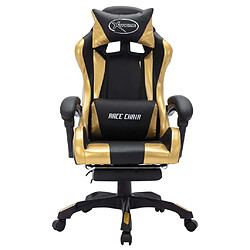 Acheter Helloshop26 Chaise fauteuil siège pivotante de bureau informatique étude de jeux vidéo avec LED RVB Doré et similicuir or 02_0024204