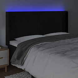 Avis vidaXL Tête de lit à LED Noir 163x16x118/128 cm Velours