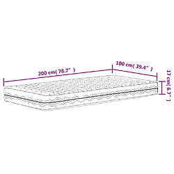 vidaXL Matelas en mousse blanc 100x200 cm dureté H2 H3 pas cher