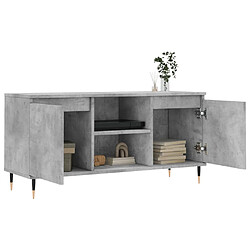 Avis vidaXL Meuble TV gris béton 104x35x50 cm bois d'ingénierie