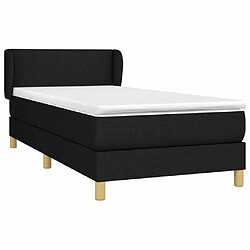 Avis Maison Chic Lit Adulte - Lit simple Lit à sommier tapissier avec matelas moelleux - Meuble de Chambre - Noir 90x200 cm Tissu -MN13316