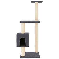 Helloshop26 Arbre à chat meuble tour grimper jouet grattage grattoir escalade plateforme avec griffoirs en sisal foncé 104 cm gris 02_0022637