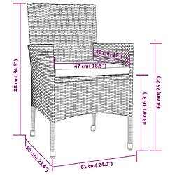 vidaXL Ensemble à manger de jardin 5 pcs et coussins marron poly rotin pas cher