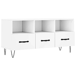 Maison Chic Meuble TV scandinave - Banc TV pour salon blanc 102x36x50 cm bois d'ingénierie -MN35730