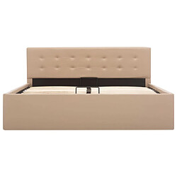 Acheter Maison Chic Lit adulte - Cadre de lit à rangement,Structure du lit Contemporain Cappuccino Similicuir 140x200 cm -MN62807