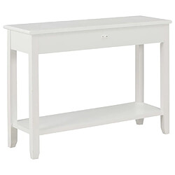 Avis vidaXL Table console Blanc 110x35x80 cm Bois