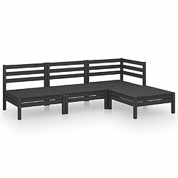 Maison Chic Salon de jardin 4 pcs - Table et chaises d'extérieur - Mobilier/Meubles de jardin Moderne Bois de pin massif Noir -MN44875