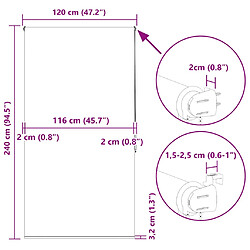 vidaXL Store enrouleur de douche 120x240 cm largeur du tissu 116 cm pas cher