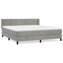 Avis Maison Chic Lit Adulte - Lit simple Lit à sommier tapissier et matelas moelleux - Meuble de Chambre - Gris clair 160x200cm Velours -MN52140