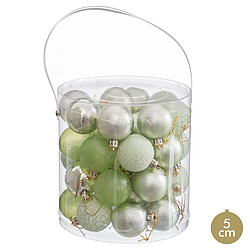 BigBuy Home Boules de Noël Vert Plastique Ø 5 cm (40 Unités)