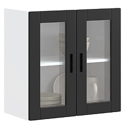 vidaXL Armoire murale de cuisine avec porte en verre Porto noir