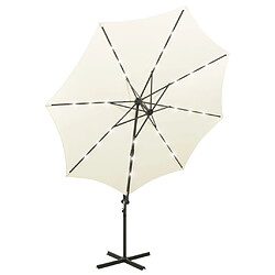 Acheter Maison Chic Parasol Jardin | Parasol déporté avec mat et lumières LED Sable 300 cm - GKD77331