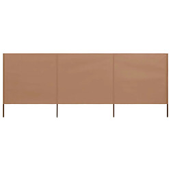 vidaXL Paravent 3 panneaux Tissu 400 x 80 cm Taupe