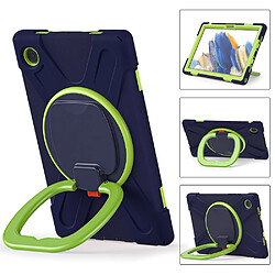 Coque en silicone avec béquille rotative à 360° Bleu marine/citron vert pour Samsung Galaxy Tab A8 10.5 (2021)