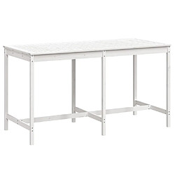 Maison Chic Table de jardin | Table d'extérieur blanc 203,5x90x110 cm bois massif de pin -GKD12282