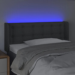 Avis vidaXL Tête de lit à LED Gris foncé 83x16x78/88 cm Tissu