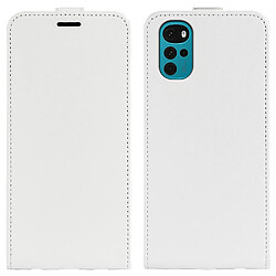 Coque en TPU + PU texture cheval fou, antichoc avec porte-carte blanc pour votre Motorola Moto G22