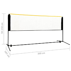 vidaXL Filet de badminton réglable 300x103x94-158 cm Métal pas cher