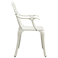 Avis vidaXL Chaises de jardin lot de 2 Aluminium coulé Blanc