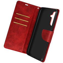 Avizar Étui pour Galaxy A25 Portefeuille Support Vidéo Série Bara Soft Leather Rouge