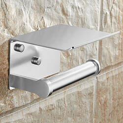 Universal Porte-papier toilette avec étagère Porte-mouchoirs pour téléphone portable Porte-papier décoratif Porte-papiers pour salle de bains Argent | Porte-papiers (Argent)