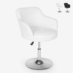 Superstool Tabouret de bar de cuisine pivotant avec accoudoirs réglables Ober | Blanc