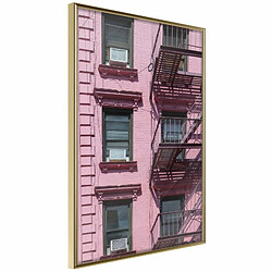 Paris Prix Affiche Murale Encadrée Pink Facade 20 x 30 cm Or