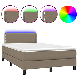 Sommier à lattes LED,Cadre à lattes de lit avec matelas pour Adulte Taupe 120x200 cm Tissu -MN84195