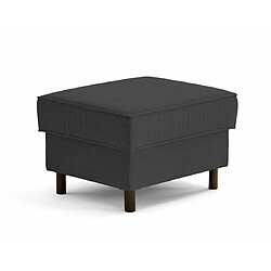 Lisa Design Jake - pouf en velours côtelé - pieds bois foncé