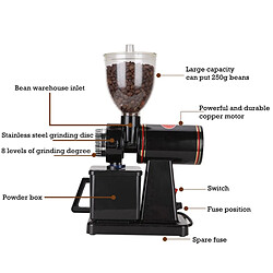 Avis Universal Moulin à café électrique moulin à haricots moulin à haricots épineux plat 220V/noir Europe |