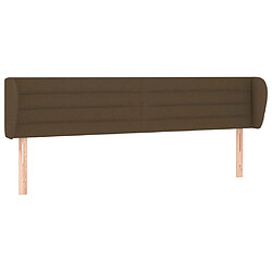 vidaXL Tête de lit avec oreilles Marron foncé 163x23x78/88 cm Tissu