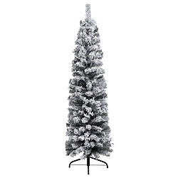 vidaXL Sapin de Noël artificiel mince pré-éclairé et boules vert 150cm