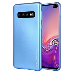 Wewoo Coque Souple Housse en TPU METAL pour Galaxy S10 bleue