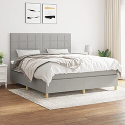 vidaXL Sommier à lattes de lit avec matelas Gris clair 160x200cm Tissu