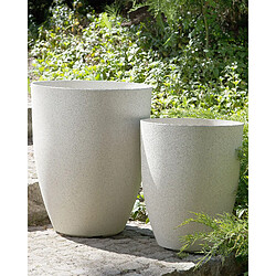 Beliani Pot de fleurs blanc cassé 43 x 43 x 52 cm CROTON