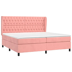 Avis Maison Chic Lit Adulte - Lit simple Lit à sommier tapissier avec matelas moelleux - Meuble de Chambre - Rose 200x200 cm Velours -MN23870