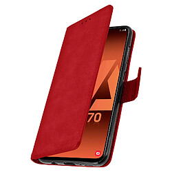 Avizar Housse Samsung Galaxy A70 Étui Portefeuille Support Stand Rouge