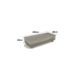 Nortene Housse de protection pour chaise longue COVERTOP - Taupe - 200 x 80 x 40 cm