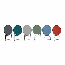 Table de jardin bistrot pliable - Emilia ronde vert de gris- Table ronde Ø60cm en acier thermolaqué | sweeek pas cher