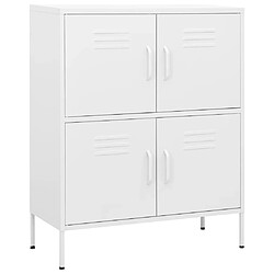 vidaXL Armoire de rangement Blanc 80x35x101,5 cm Acier