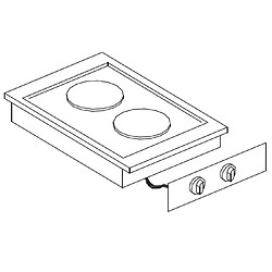 Réchaud Electrique Drop-In - 2 Plaques - Combisteel