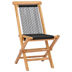 Maison Chic Lot de 2 Chaises pliables de jardin - Fauteuil d'extérieur Bois de teck solide et corde -MN53213