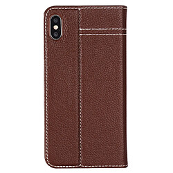 Avis Wewoo Housse Coque Pour iPhone XR GEBEI Etui de protection en cuir à rabat horizontal avec support et fentes cartes Marron