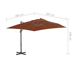 vidaXL Parasol de jardin en porte-à-faux avec mât en aluminium pas cher